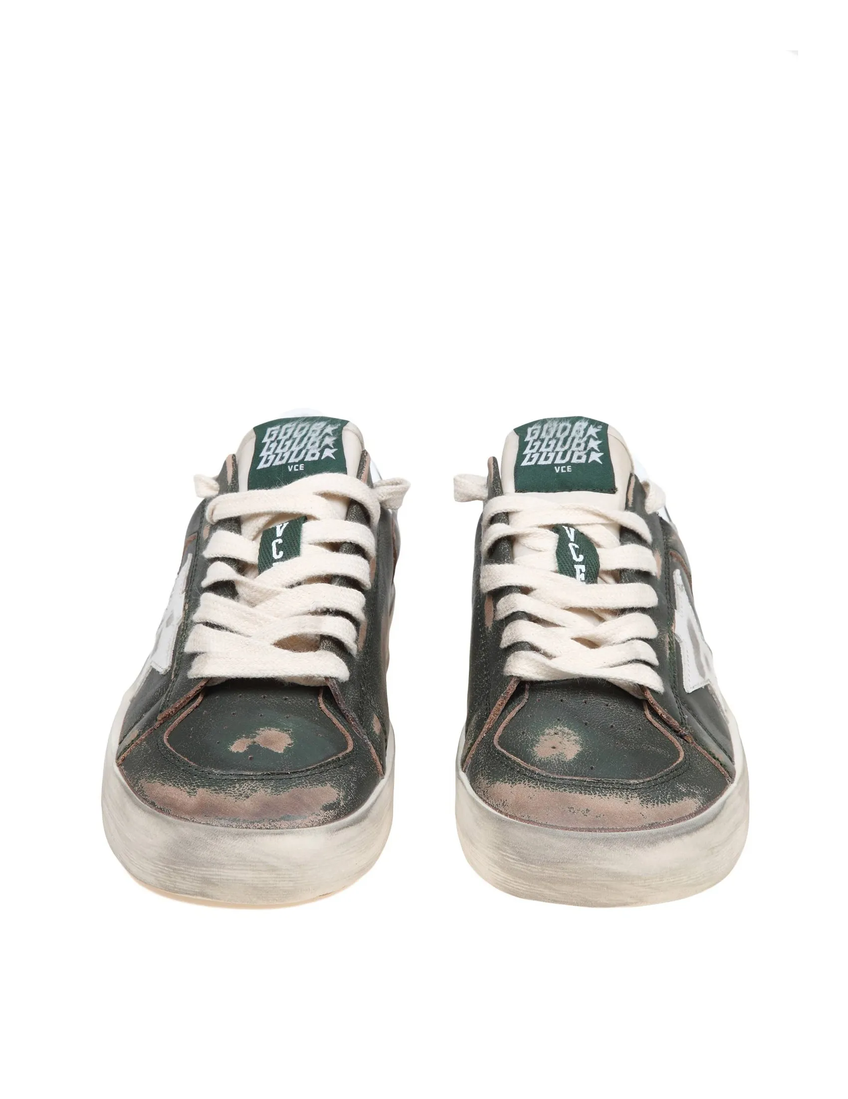 GOLDEN GOOSE STARDAN VINTAGE EFFECT LEATHER SNEAKERS