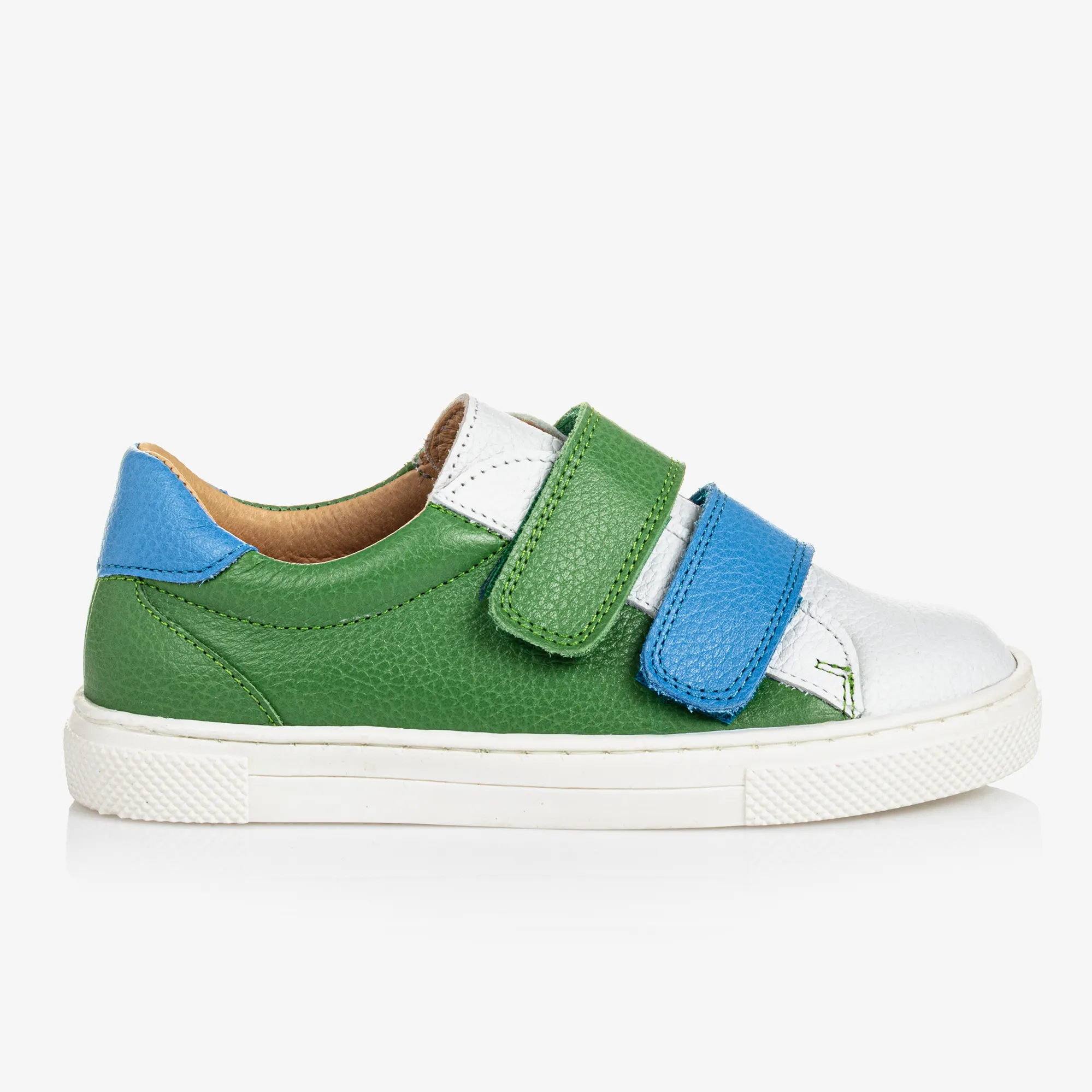 Green & White Leather Trainers