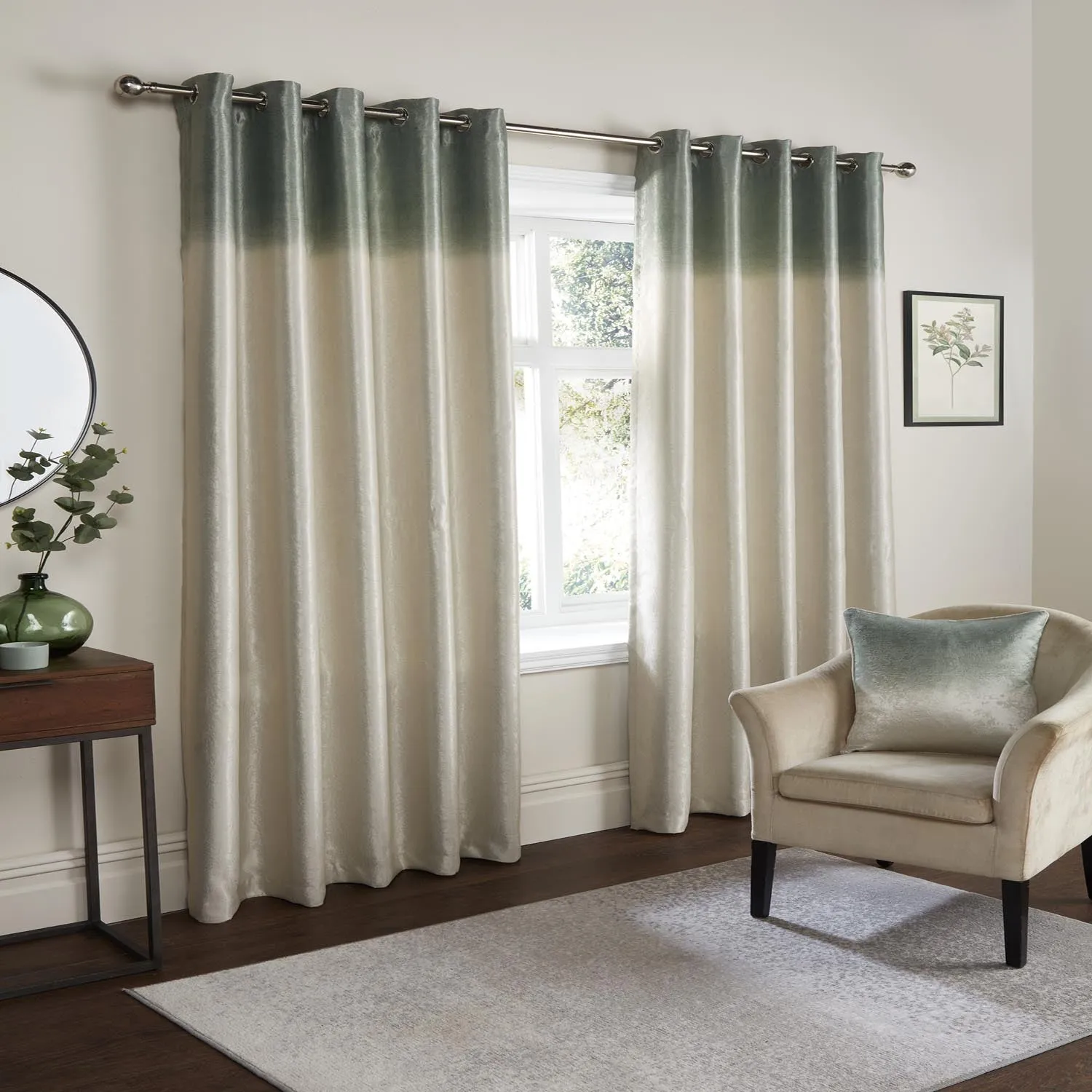 Harvard Strata Green Curtains