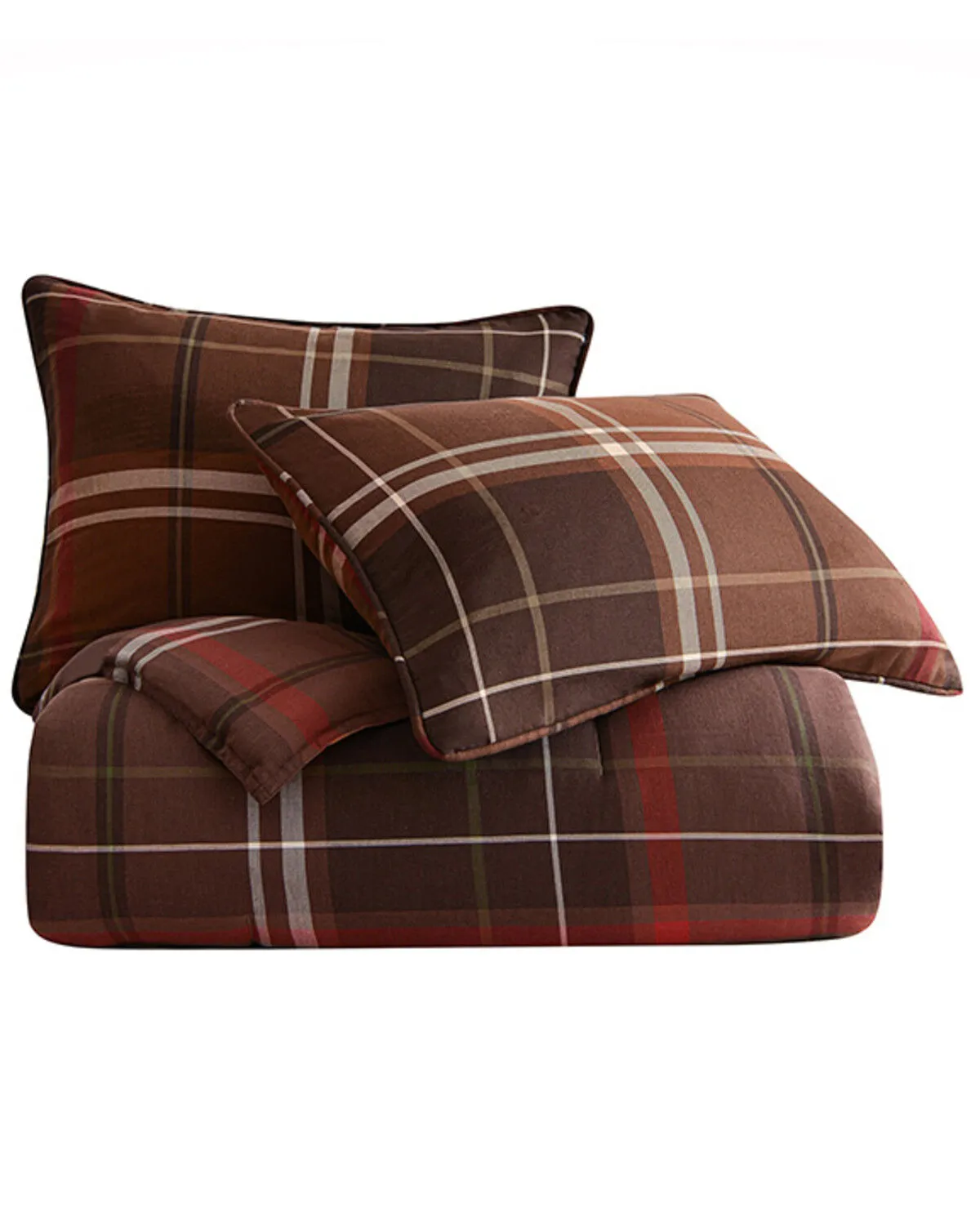 HiEnd Accents Jackson Plaid Print 3 Piece Duvet Cover Set - King Size