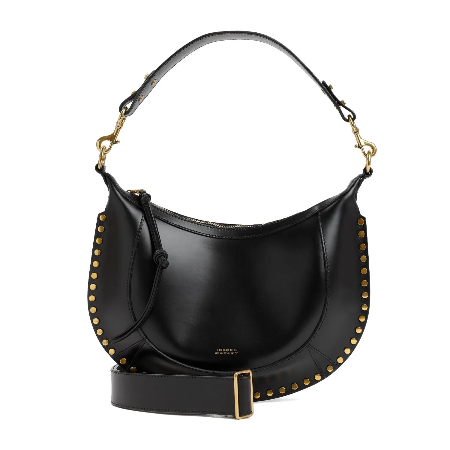 ISABEL MARANT Elegant Black Calf Leather Mini Shoulder Bag (W:12.6 x H:7.3 x D:0.6)