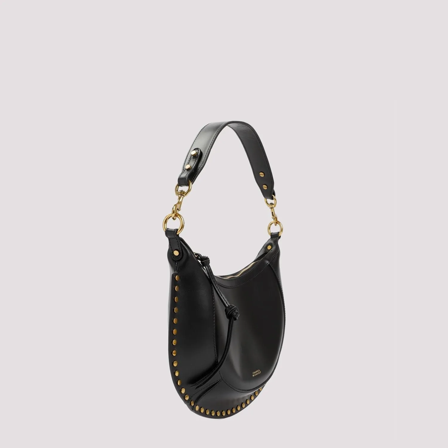 ISABEL MARANT Elegant Black Calf Leather Mini Shoulder Bag (W:12.6 x H:7.3 x D:0.6)