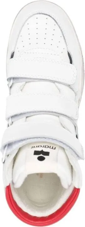 ISABEL MARANT logo-patch leather sneakers White