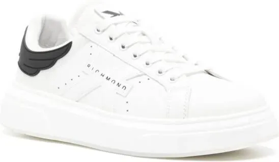 John Richmond logo-print leather sneakers White