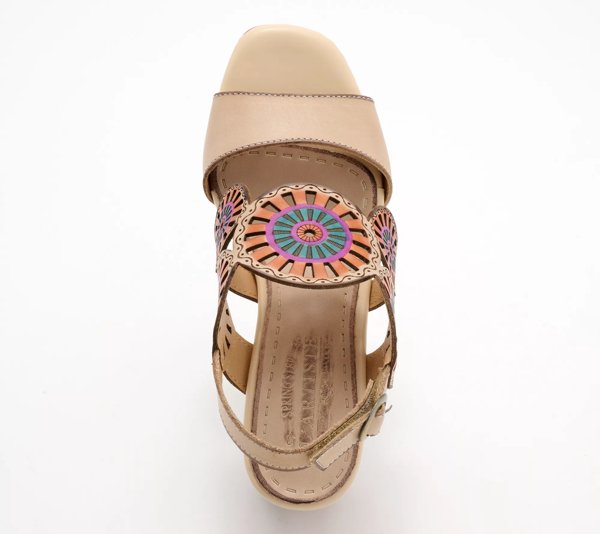 L'Artiste by Spring Step Leather Heeled Sandals -Pinwheel