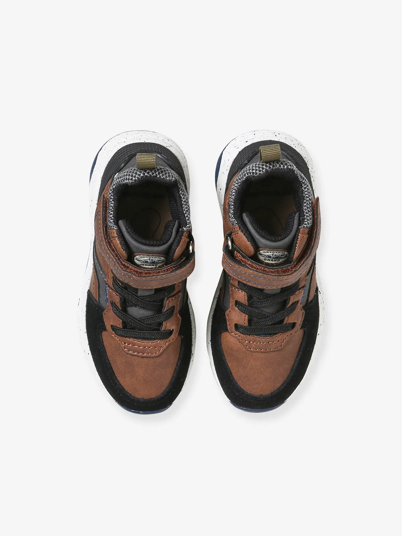 Laces & Hook&Loop Trainers for Children, Designed for Autonomy - brown