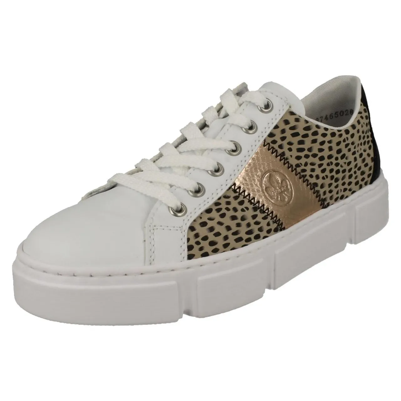 Ladies Rieker Pattern Detailed Lace Up Trainers N5910