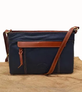 Leather Zip Shoulder Bag - Mohawk