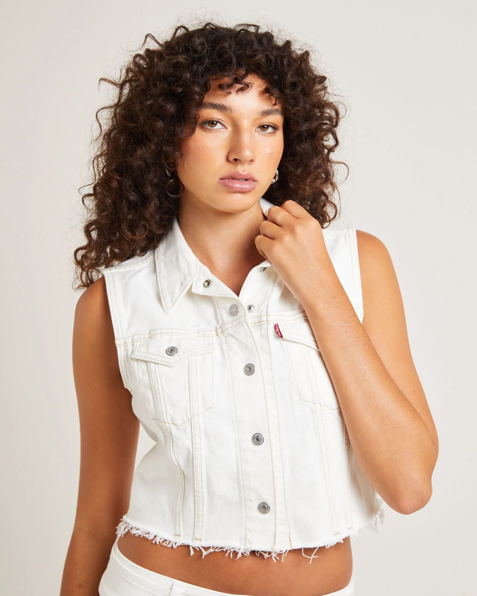 Levis XS Vest In The Cloud White