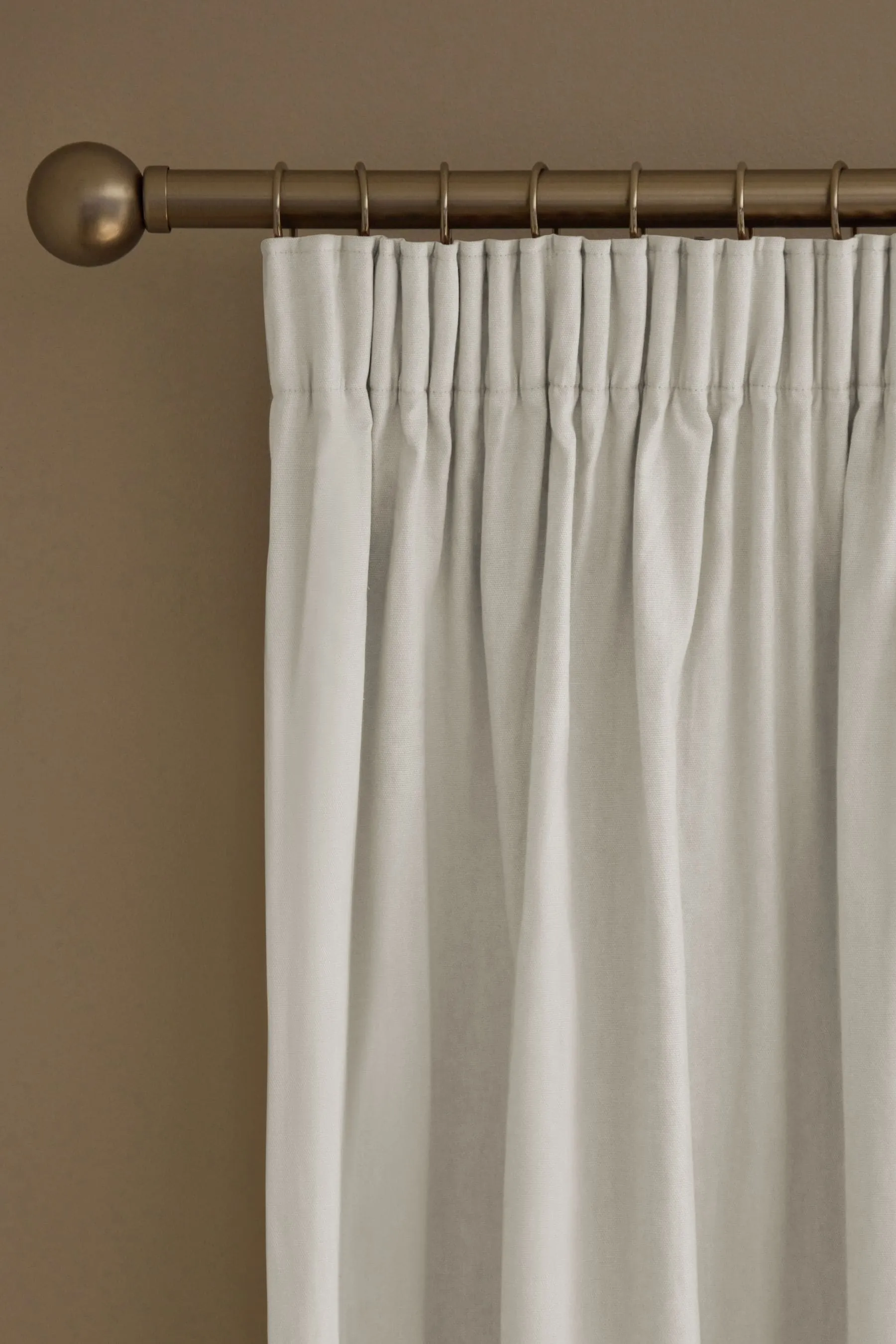 Light Natural Cotton Blackout/Thermal Pencil Pleat Curtains