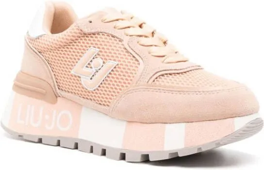 LIU JO logo-patch platform sneakers Pink