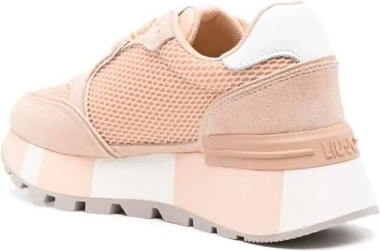 LIU JO logo-patch platform sneakers Pink