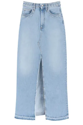 Long Denim Skirt With Studs