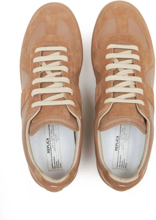 Maison Margiela Replica low-top leather sneakers Brown