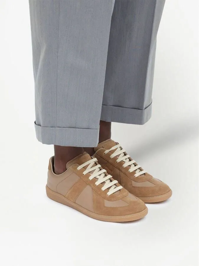 Maison Margiela Replica low-top leather sneakers Brown