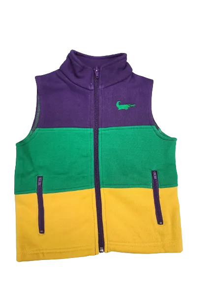 Mardi Gras Vest - Purple Green and Gold