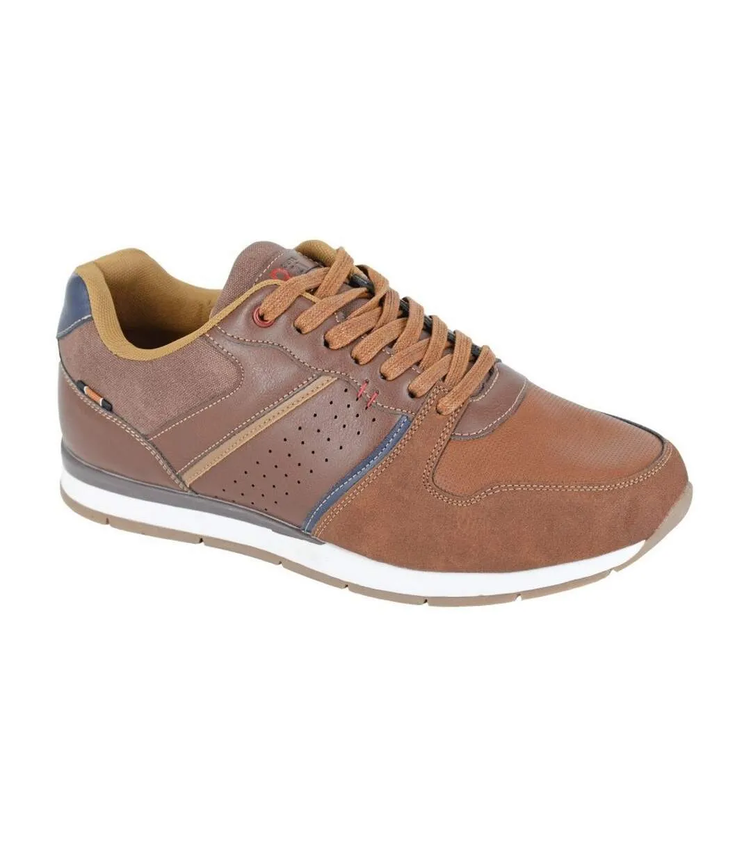 Mens contrast detail lace up trainers brown R21