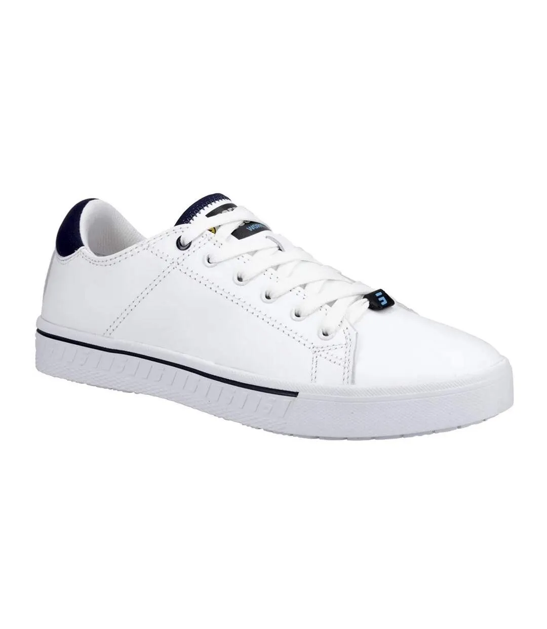 Mens cool o2 leather trainers white Safety Jogger