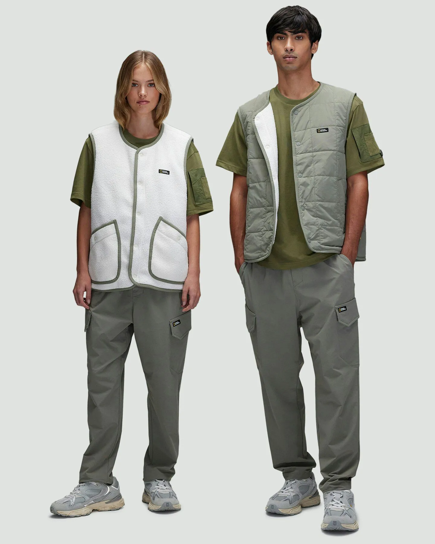 National Geographic Osqoodi Quilted Reversible Vest - Khaki | SurfStitch