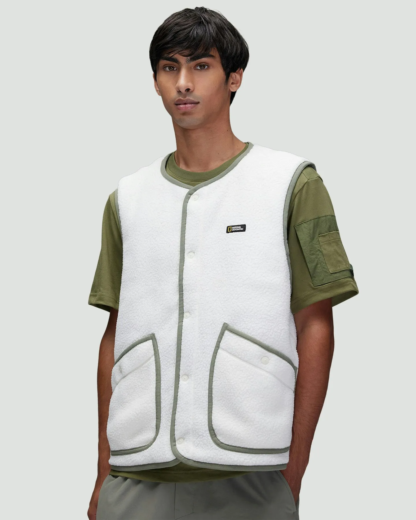 National Geographic Osqoodi Quilted Reversible Vest - Khaki | SurfStitch