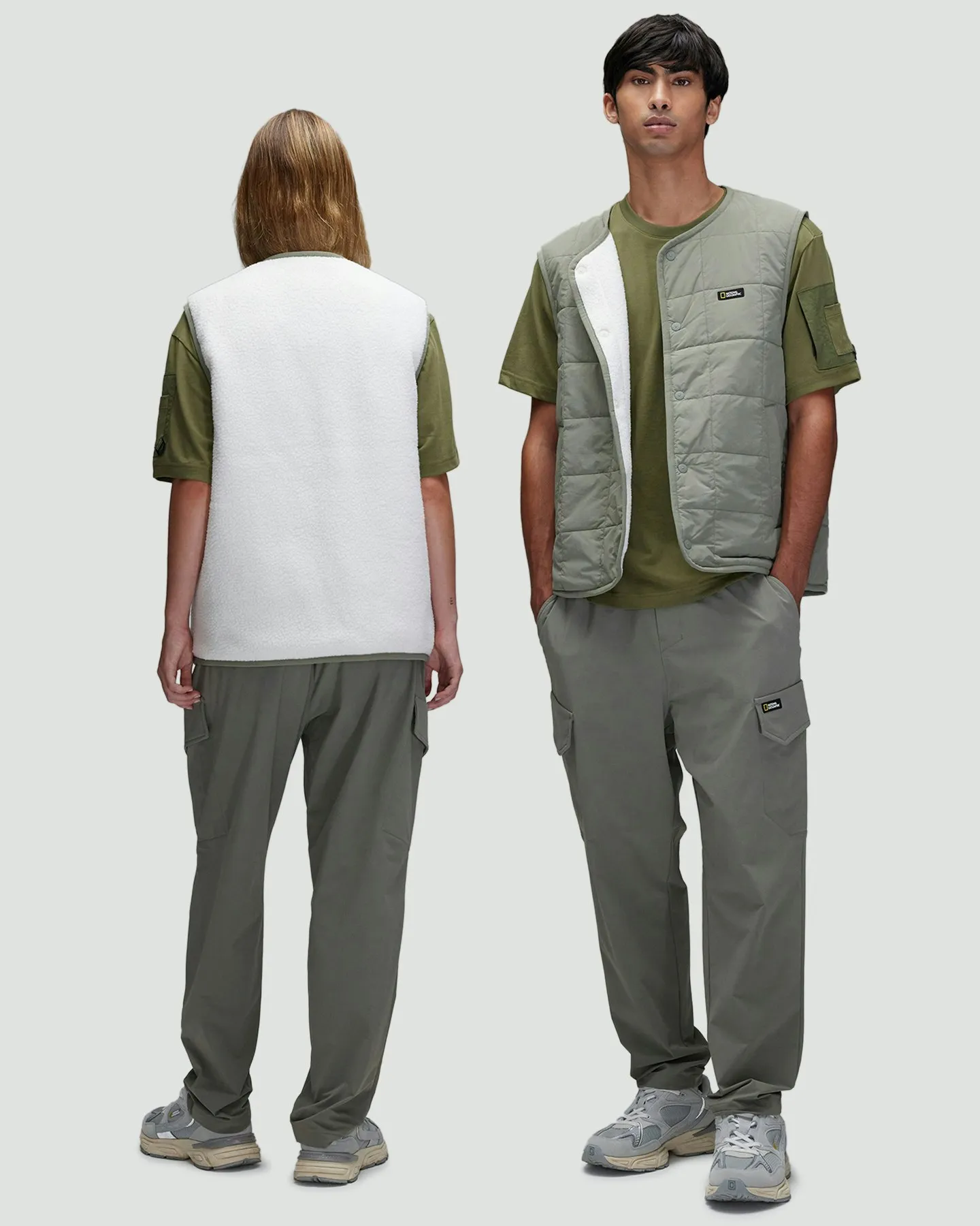 National Geographic Osqoodi Quilted Reversible Vest - Khaki | SurfStitch