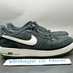 Nike Air Force 1 Low Black White Suede Mesh Preschool PS...