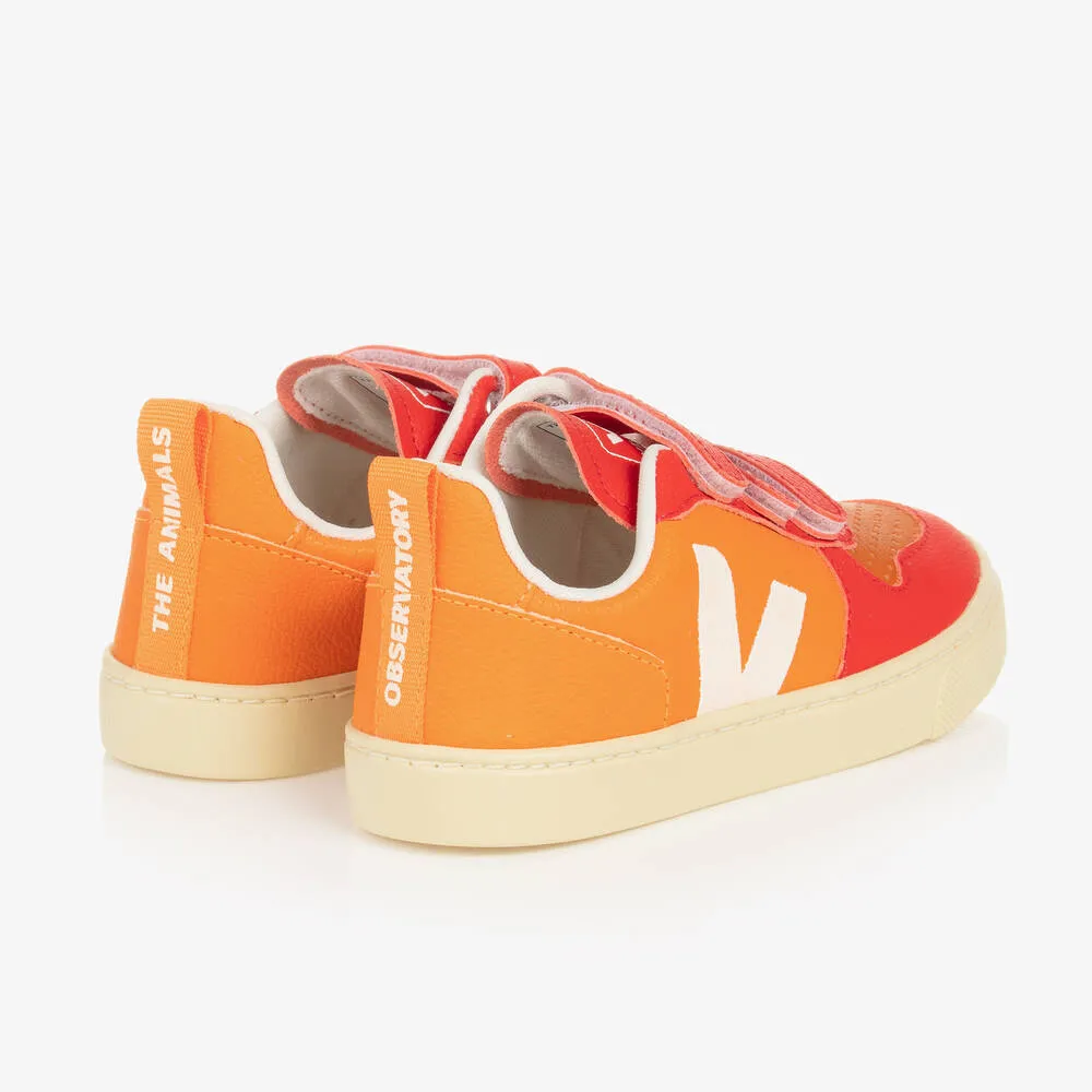 Orange & Red V-10 Velcro Leather Trainers