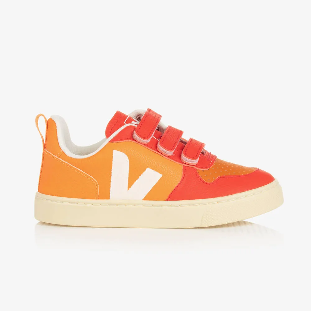 Orange & Red V-10 Velcro Leather Trainers