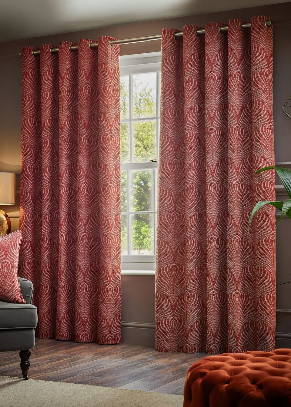 Paoletti Gatsby Jacquard Eyelet Curtains