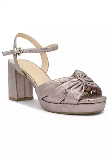 Paradox London Pewter Wide Fit Metallic ’Nerita’ Platform Sandals | Grattan