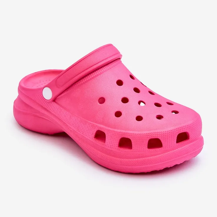 PG2 Foam Crocs Sandals On A Chunky Sole Dark Pink Katniss