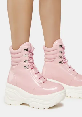 Pink Matrixx Hi Platform Sneakers-