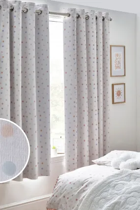 Pink Scandi Spot Eyelet Blackout Curtains