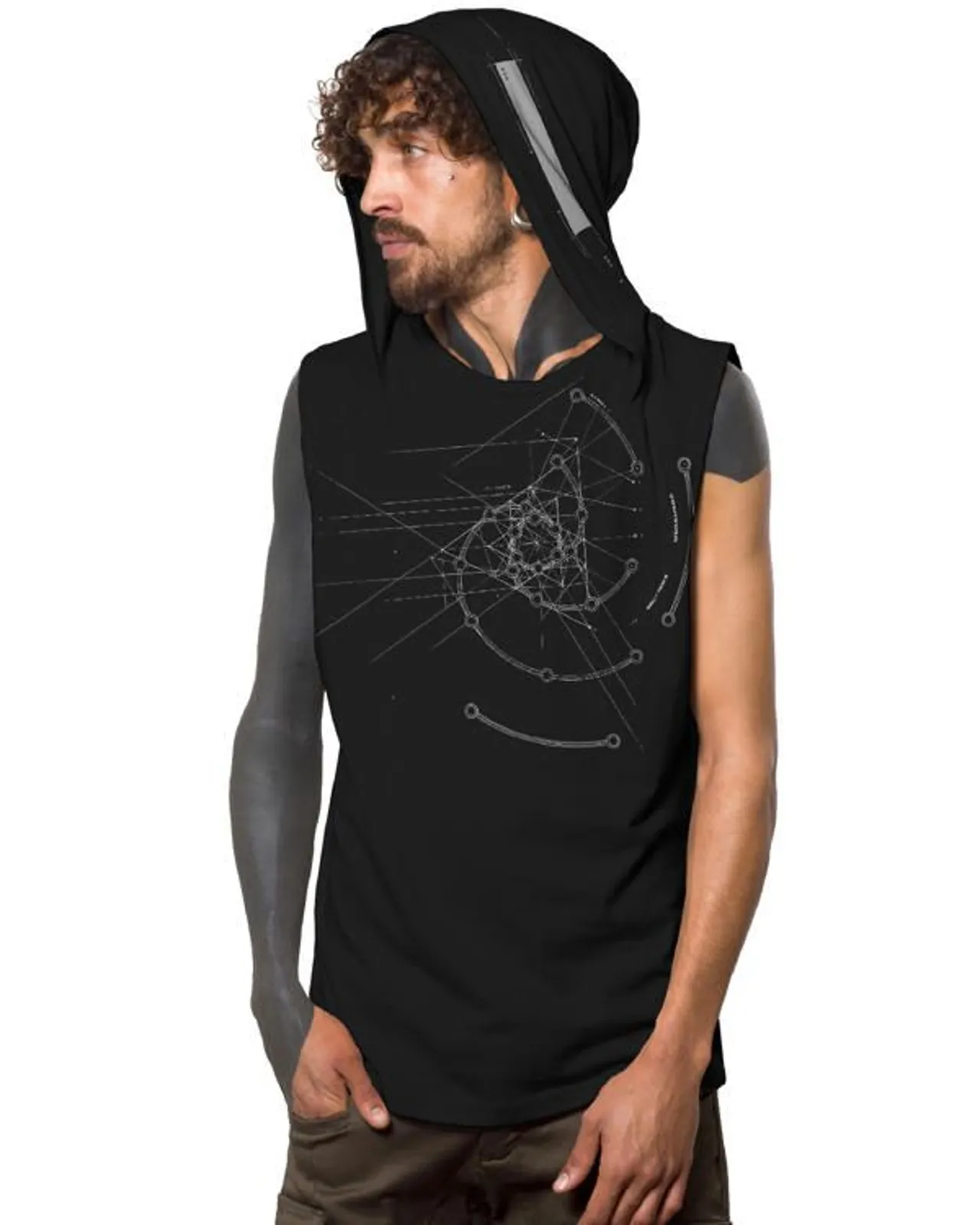 Plazmalab Fibonacci Hooded Tank Black: XL