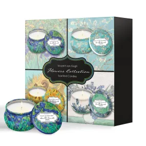 RainCaper Van Gogh Floral Candles Set of 4 - Assorted Flowers