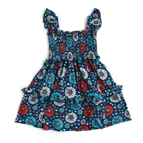 Reagan SMOCKED FLUTTER TANK DRESS