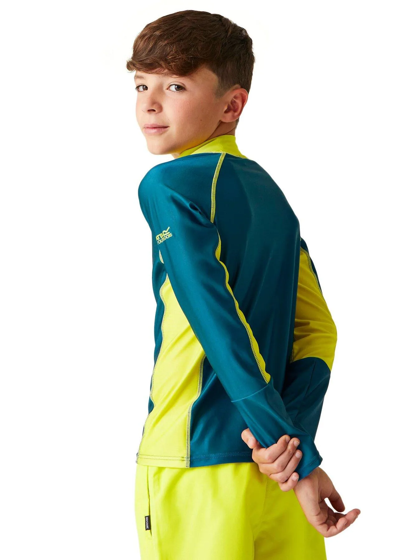 Regatta Kids Unisex Hoku 2 Rash Vest - Blue/ Lime