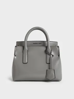 Rene Structured Top Handle Bag - Grey