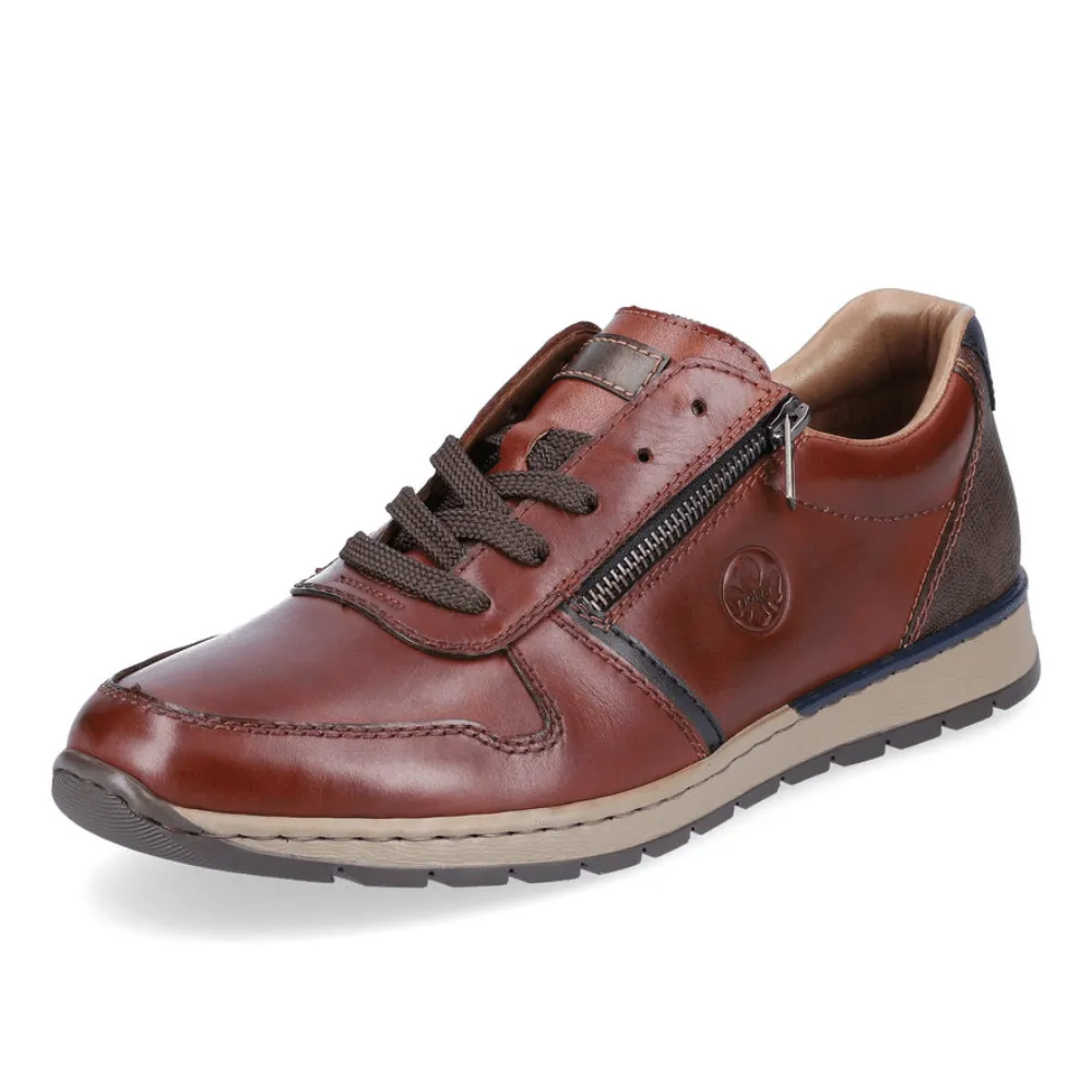 Rieker B2112 Brown Side Zip Leather Trainers