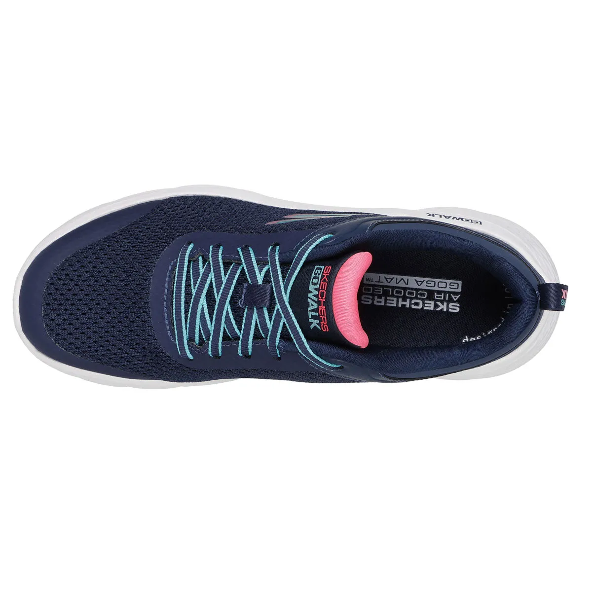 Skechers Go Walk Flex Trainers - Womens - Navy/White/Pink