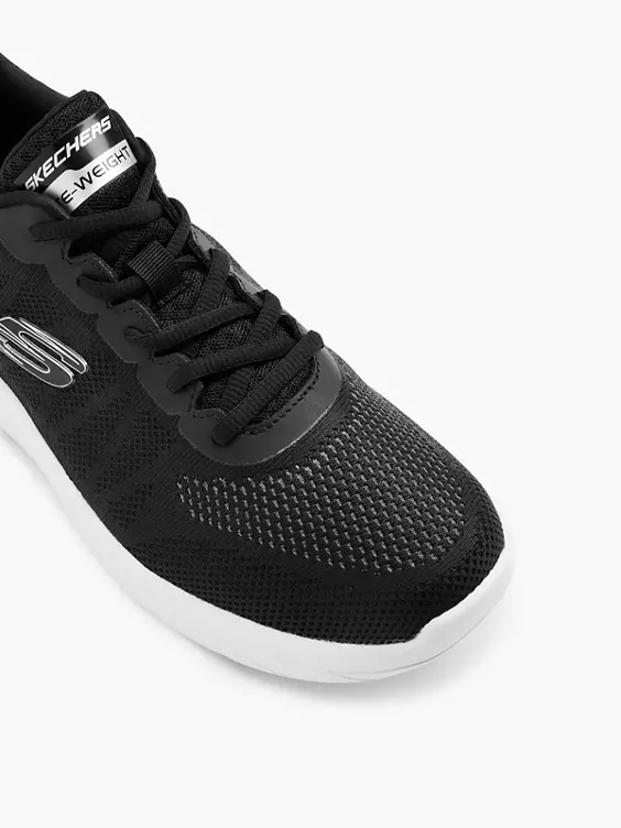 Skechers  Mens Skechers Black/White Memory Foam Lace Up Trainers