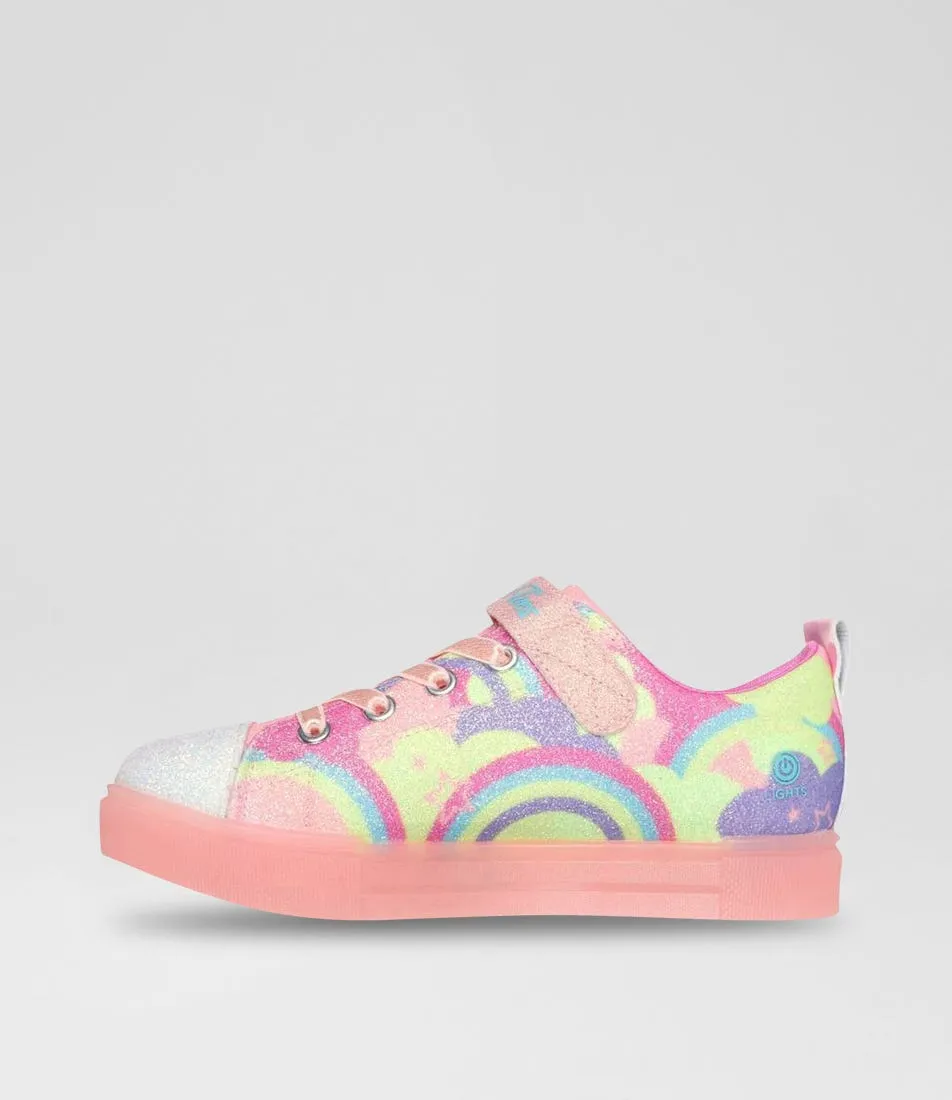 SKECHERS Twinkle Spark Ice 2 Coral Multi Fabric Sneakers