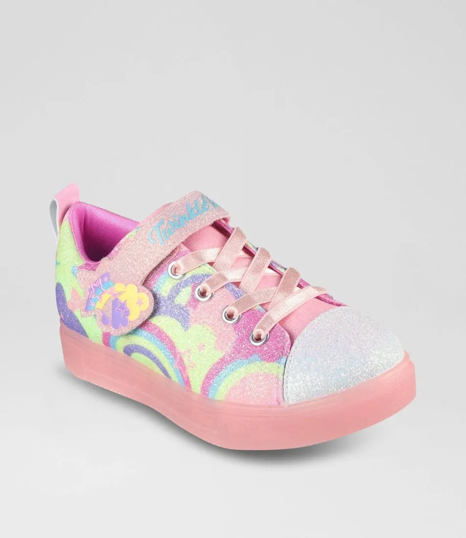 SKECHERS Twinkle Spark Ice 2 Coral Multi Fabric Sneakers