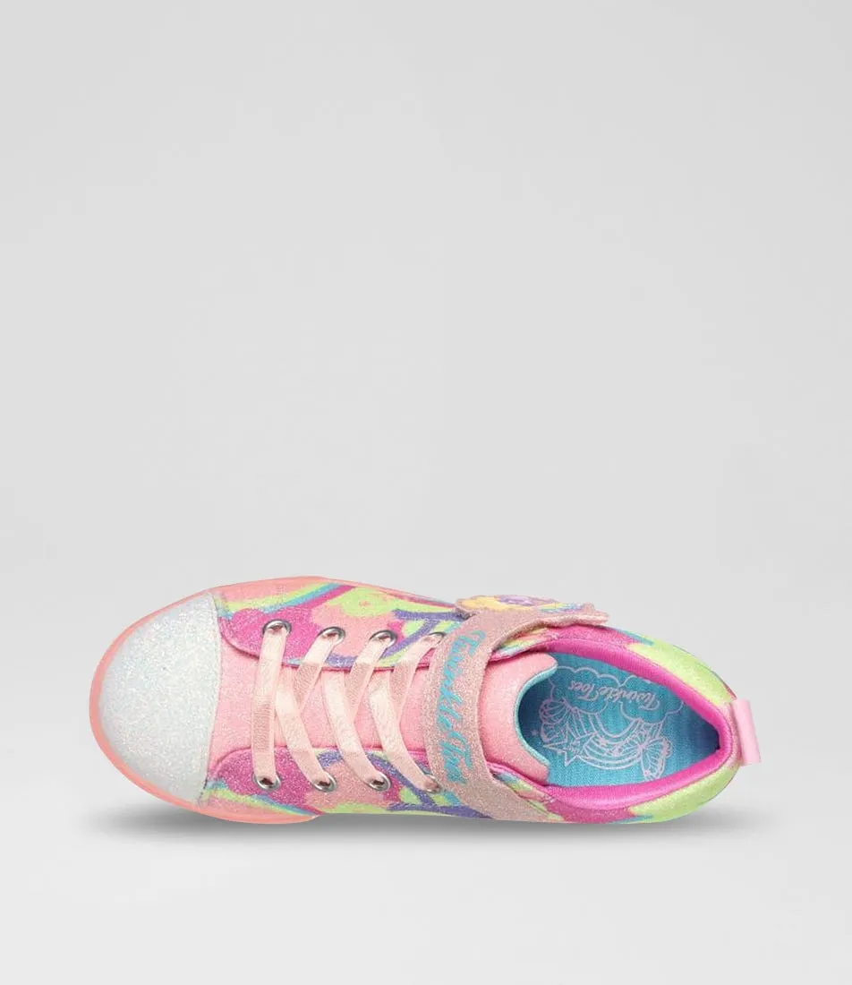 SKECHERS Twinkle Spark Ice 2 Coral Multi Fabric Sneakers