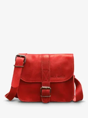 small leather shoulder bag for woman Red - L'Essentiel Red | PAUL MARIUS