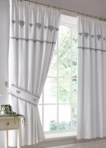 Sophia Embroidered Vintage Heart Curtains by Kaleidoscope | Kaleidoscope