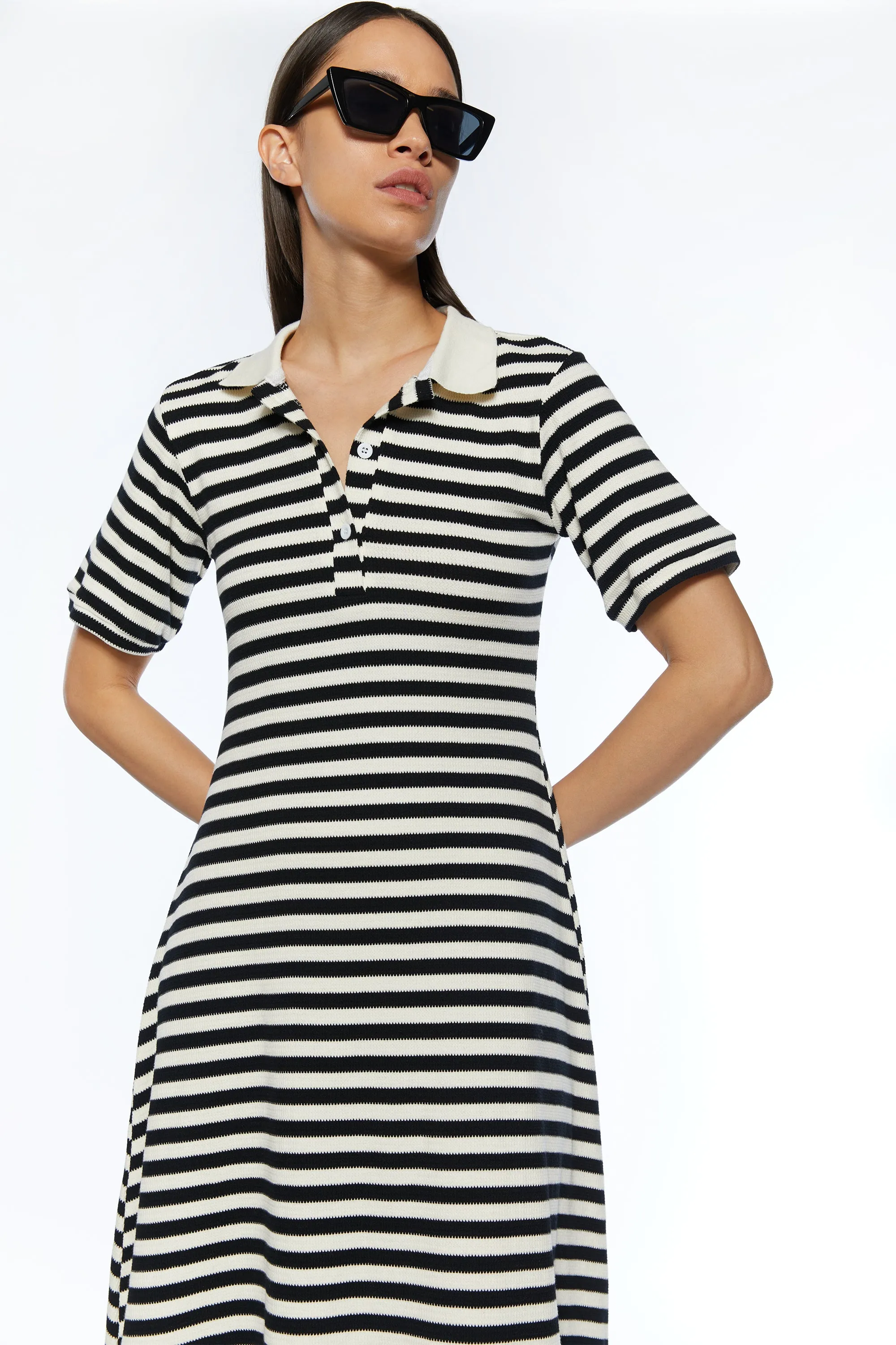 STRIPED POLO DRESS