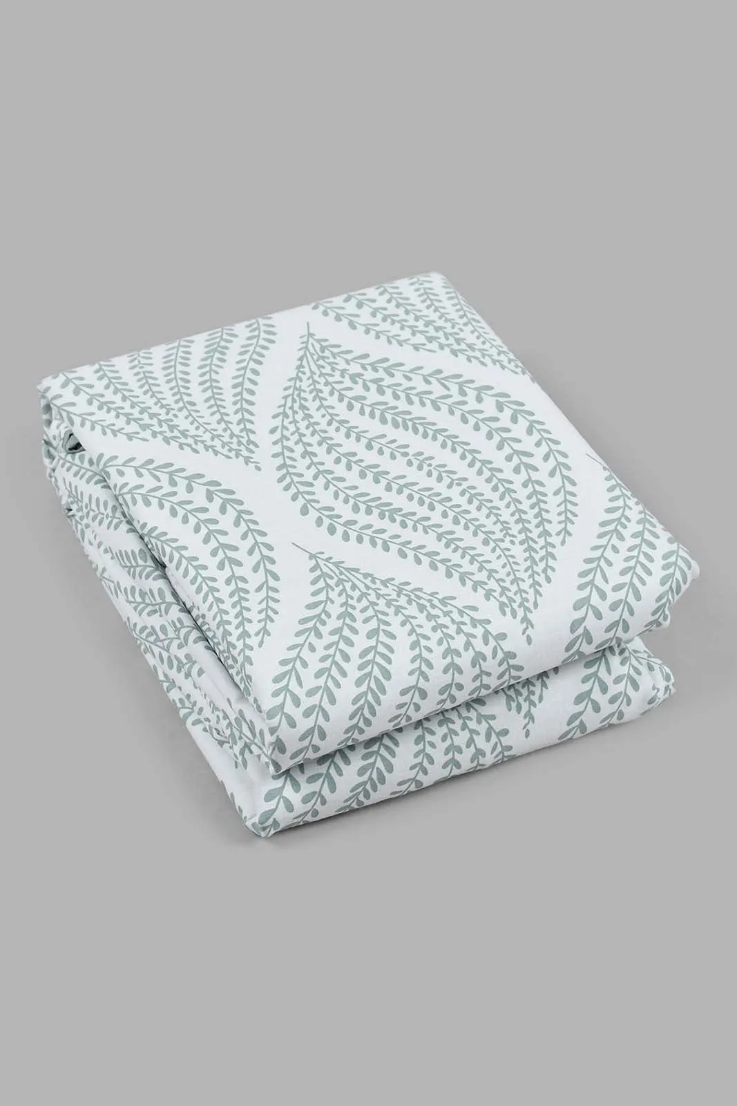 Teal And White Leaf Reversible 3-Piece Duvet Cover Set (Double Size)