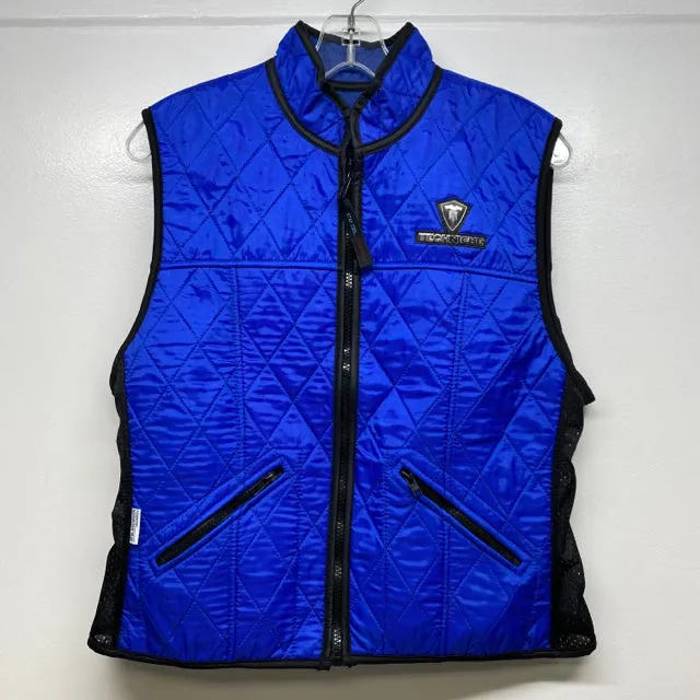 Techniche Women's Size M Blue Solid Zip Up Vest