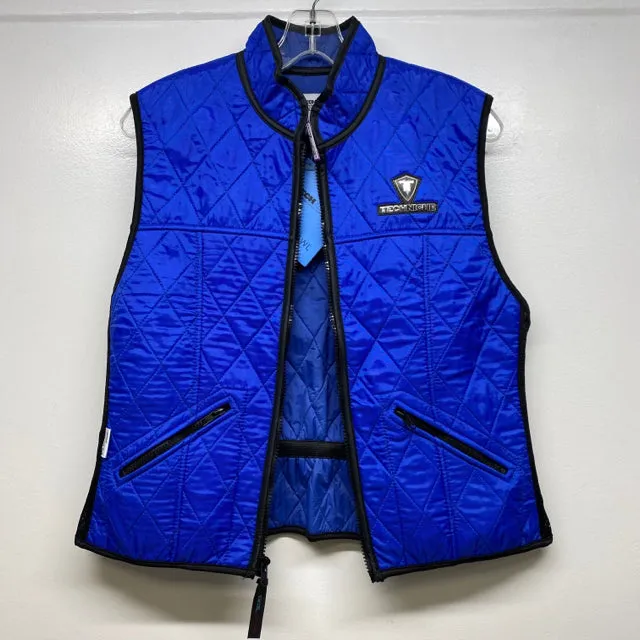 Techniche Women's Size M Blue Solid Zip Up Vest